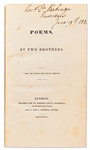 Alfred Tennyson's First Book of Poetry, ''Poems by Two Brothers'' -- First Edition from 1827