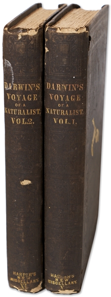 Charles Darwin First U.S. Edition of Voyage of a Naturalist -- Darwins Notes from the Voyage of the HMS Beagle Where He Questioned His Previous Belief that Species Had Fixed Attributes