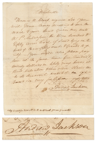 Andrew Jackson Autograph Letter Signed from 1811