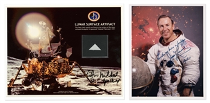 Large Archive of Flown & Signed Space Items -- Includes Apollo 14 Beta Cloth Swatch Flown to the Moon, 14 Items Signed by Buzz Aldrin, Jim Lovell Signed Apollo 13 Photo, 3 Charlie Duke Signed Photos