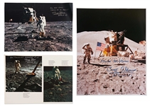 Large Archive of Flown & Signed Space Items -- Includes Apollo 14 Beta Cloth Swatch Flown to the Moon, 14 Items Signed by Buzz Aldrin, Jim Lovell Signed Apollo 13 Photo, 3 Charlie Duke Signed Photos