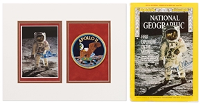 Large Archive of Flown & Signed Space Items -- Includes Apollo 14 Beta Cloth Swatch Flown to the Moon, 14 Items Signed by Buzz Aldrin, Jim Lovell Signed Apollo 13 Photo, 3 Charlie Duke Signed Photos