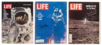 Large Archive of Flown & Signed Space Items -- Includes Apollo 14 Beta Cloth Swatch Flown to the Moon, 14 Items Signed by Buzz Aldrin, Jim Lovell Signed Apollo 13 Photo, 3 Charlie Duke Signed Photos