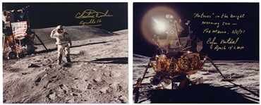 Large Archive of Flown & Signed Space Items -- Includes Apollo 14 Beta Cloth Swatch Flown to the Moon, 14 Items Signed by Buzz Aldrin, Jim Lovell Signed Apollo 13 Photo, 3 Charlie Duke Signed Photos