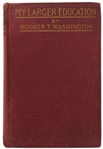 Booker T. Washington Signed Card Within First Edition of ''My Larger Education''