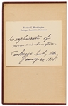Booker T. Washington Signed Card Within First Edition of ''My Larger Education''