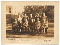 President Calvin Coolidge Signed Cabinet Photo Measuring 15.5 x 11.75 -- Also Signed by Herbert Hoover and Nine Others in Coolidges Cabinet