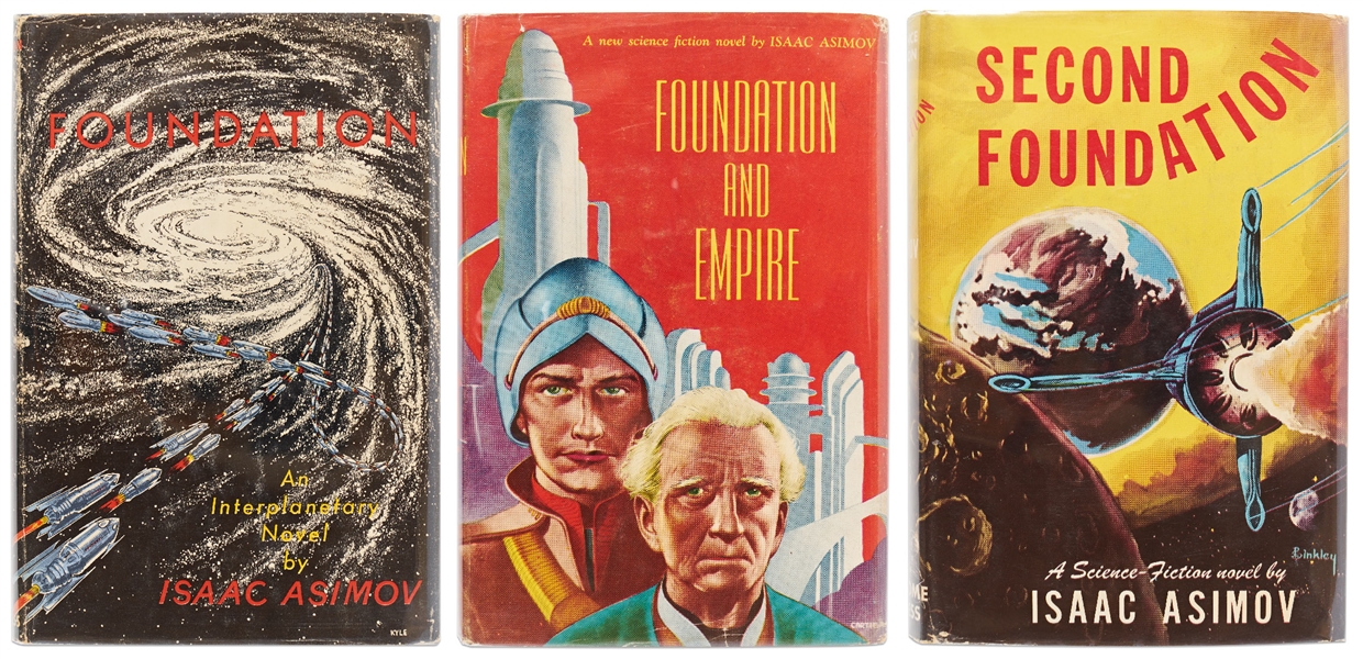 First Edition, First Printing of Isaac Asimovs Foundation Trilogy -- Each Housed in Original First Printing Dust Jacket