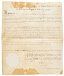 George Washington Document Signed as President -- Washington Grants Land to Brigadier General Peter ''Devil Pete'' Muhlenberg