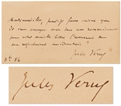 Jules Verne Autograph Note Signed