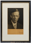 Charles Lindbergh Photo Signed on Presentation Mat
