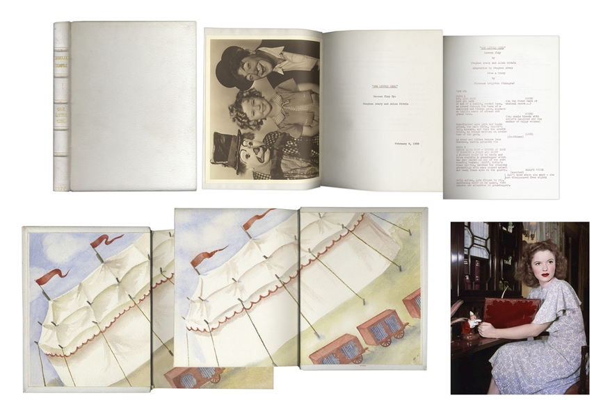 Shirley Temple Owned Leather-Bound Script From 1935 Film Our Little Girl