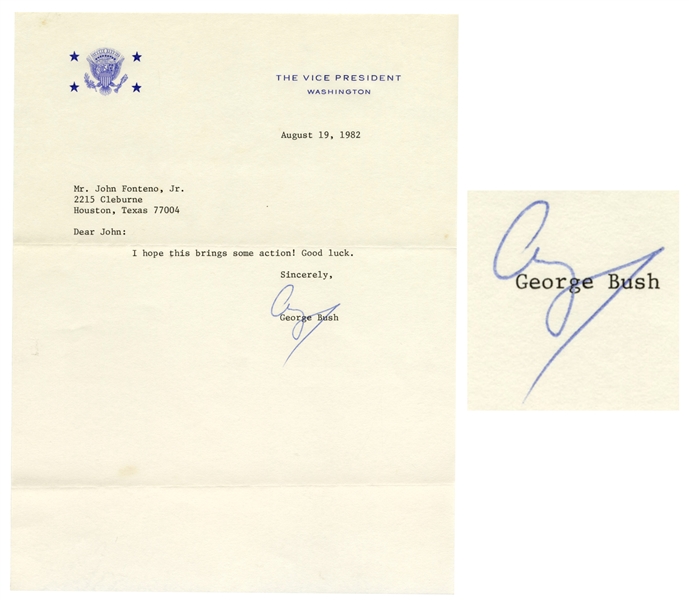 George H.W. Bush Letter Signed as Vice President -- I hope this brings some action!
