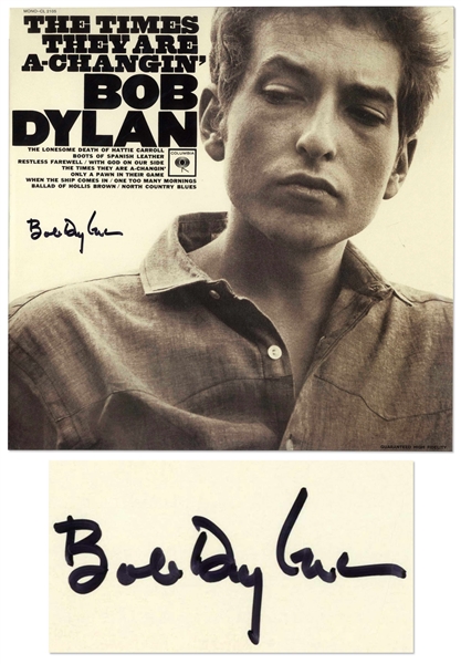 Bob Dylan Signed Album The Times They Are A-Changin -- With Jeff Rosen COA