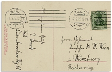 Johannes Stark Postcard Signed During World War I -- Stark, a Notorious German Nationalist, Sends a Postcard of a German U-Boat