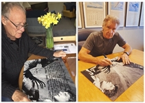 Harrison Ford & Paul Blake Signed 20'' x 16'' Photo From ''Star Wars'' -- One of the Most Memorable Scenes From the Film, With Blake Writing His Famous Monologue