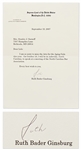 Ruth Bader Ginsburg Letter Signed on Supreme Court Stationery