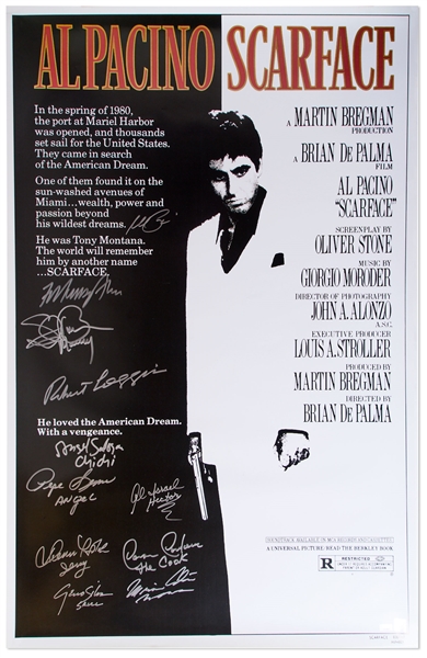 Scarface Cast-Signed Poster Including Al Pacinos Signature