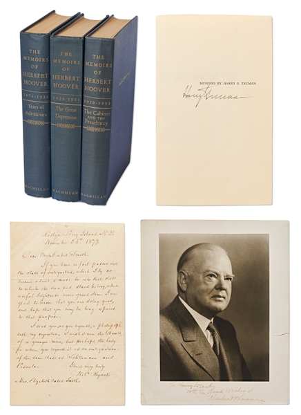 Large Lot of Presidential Signed Books, Historical & Entertainment Signatures -- Includes Harry Truman Signed Book, Herbert Hoover Signed Photo & 3 Books, Alec Guinness Autograph Note Signed & More