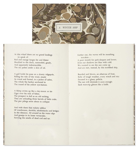 First Edition of Sylvia Plaths Poem A Winter Ship -- One of Only 60 Copies Extant, Personally Owned by Sylvia Plath