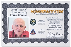 Stunning ''Earthrise'' 20'' x 16'' Photo Signed by Apollo 8 Astronauts Frank Borman and James Lovell -- Borman Writes a Christmas Greeting from the Mission