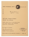 Frank Borman Signed NASA Apollo Report Regarding Return Trajectories from the Moon -- With Novaspace COA