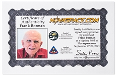 Frank Borman Signed NASA Apollo Report Regarding Return Trajectories from the Moon -- With Novaspace COA