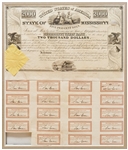 State of Mississippi Bond for $2,000 Dated 1838