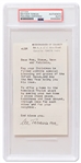 Mother Teresa Letter Signed With a Christmas Greeting -- With PSA/DNA Encapsulation