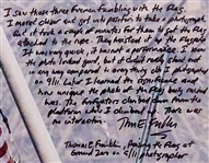 Thomas E. Franklin, 9/11 Photographer of ''Raising the Flag at Ground Zero'', Signed 16'' x 20'' Photo with His Handwritten Essay About 9/11