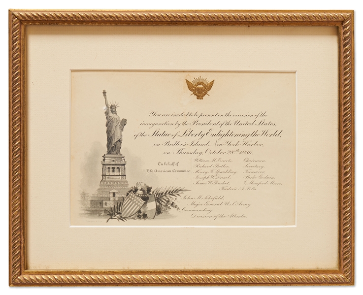 Statue of Liberty Inauguration Invitation from 1886, Designed by Tiffany & Co.