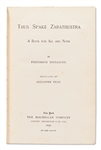 Friedrich Nietzsche First U.S. Edition of ''Thus Spake Zarathustra'' -- Volume VIII of ''The Works of Friedrich Nietzsche'' Where He Discusses Superman and the Death of God