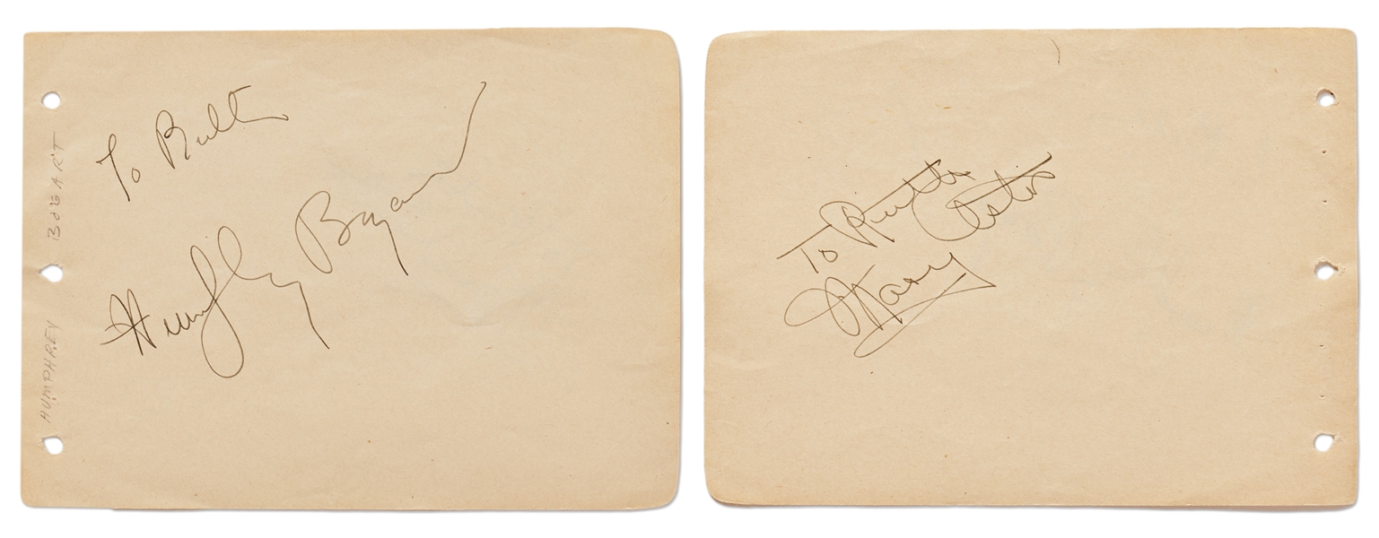 Humphrey Bogart and Mary Astor Signatures