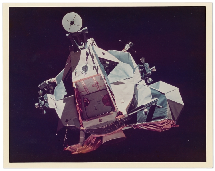 Gorgeous NASA Photo of the Apollo 17 Lunar Module in the Ascent Stage -- On A Kodak Paper in Near Fine Condition