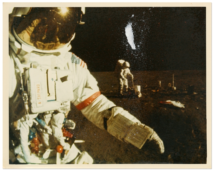 Apollo 14 Lunar Photo Showing Alan Shepards Cuff Checklist -- On A Kodak Paper