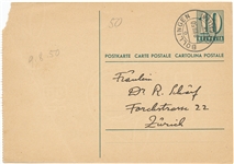 Carl Jung Autograph Postcard Signed