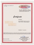 James Madison Signature -- With University Archives COA