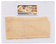 George Washington Signature -- Encapsulated by CAG