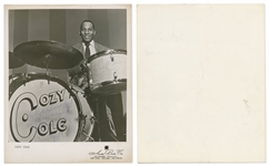 Lot of Seven 8'' x 10'' Photos Signed by Jazz & Swing Musicians -- Includes Billie Holiday, Louis Armstrong, Cozy Cole, Lionel Hampton, Oscar Peterson, Sarah Vaughan, and Cab Colloway