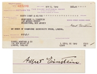 Albert Einstein Document Signed with His Full Name, Albert Einstein -- Einstein Signs a Receipt for Book Royalties