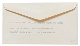 Ernest Hemingway Signed Cover -- Without Inscription