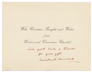 Winston Churchill Christmas Card Signed, Without Inscription -- With PSA/DNA COA