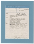 Babe Ruth Signed Ad Copy for the First Episode of ''The Colgate Sports Newsreel'' in 1939