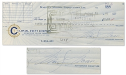 Marilyn Monroe Check Signed to Her Close Friend Hedda Rosten