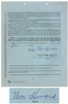 Lot of 8 Contracts Signed by Moe Howard of The Three Stooges