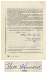 Lot of 8 Contracts Signed by Moe Howard of The Three Stooges