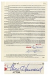 Lot of 8 Contracts Signed by Moe Howard of The Three Stooges