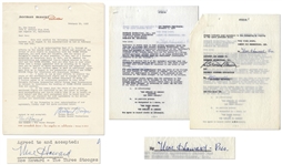 Lot of 15 Contracts Signed by Moe Howard of The Three Stooges, Some Multi-Signed