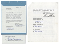 Lot of 15 Contracts Signed by Moe Howard of The Three Stooges, Some Multi-Signed