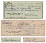 Lot of 8 Checks Signed by Moe Howard of The Three Stooges -- All Checks Handwritten by Moe